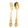 1/3PCS Teaspoon European-style Carved Stainless Steel Small Gift Tableware Long Handle Colorful Kitchen Accessories