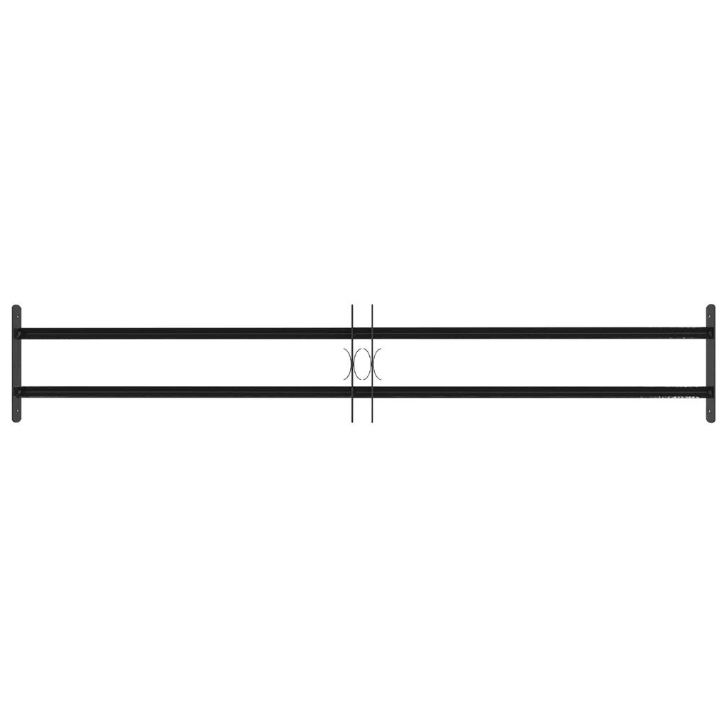 Window Security Grille with 2 Horizontal Bars 3 pcs 93 174 cm