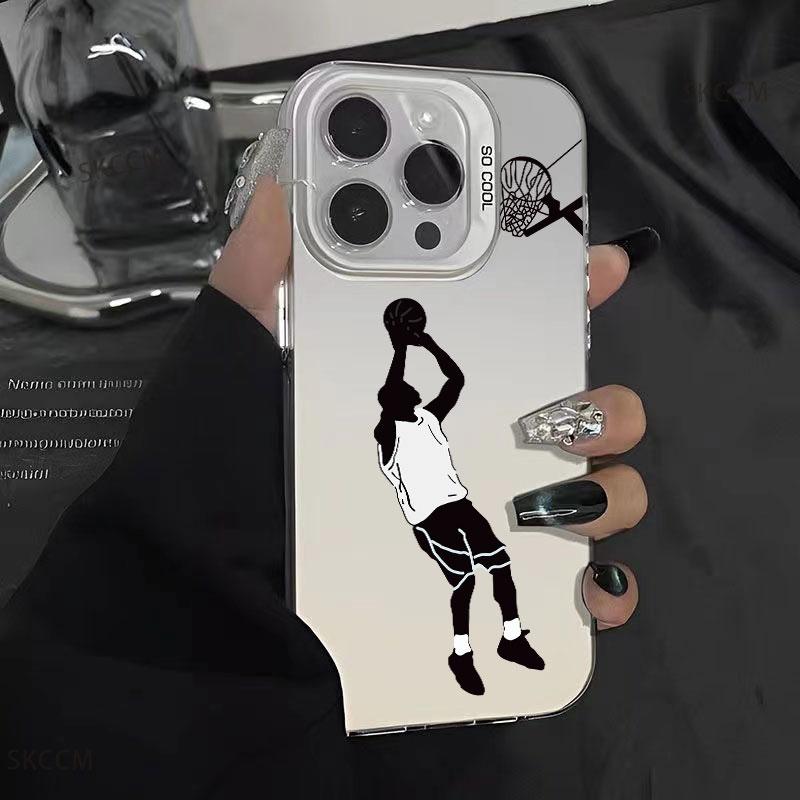 Basketball Player Plating Case For iPhone 11 13 12 14 15 16 Pro Max 13 15 Pro XS XR XS 7 8 14 16 PLUS SE 2022 Shockproof Cover