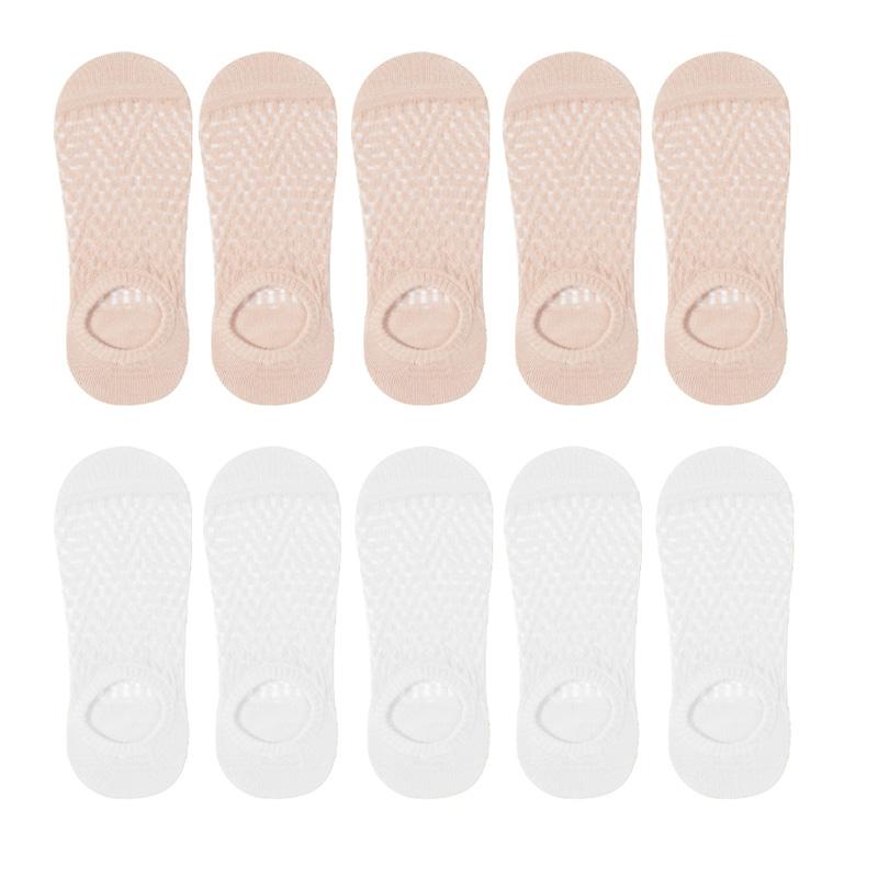 

10 пар женских сетчатых носков в клетку, ультратонкие дышащие нескользящие низкие носки EUR36-39