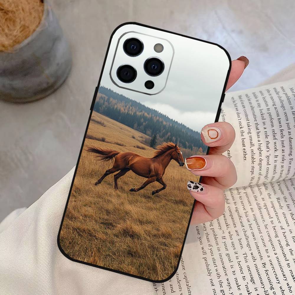 Art G-Galloping Horse Phone Case Silicone Soft For IPhone 17 16 15 14 13 12 11 X XR Plus Pro Max Plus