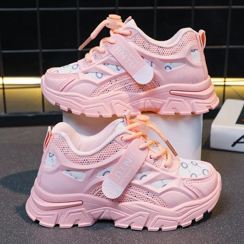 Fashion Spring Autumn Children's Sneakers Girls Casual Sports Tenis Shoes for Kids 3-14 Years Students Breathable Mesh Antislip Shoes