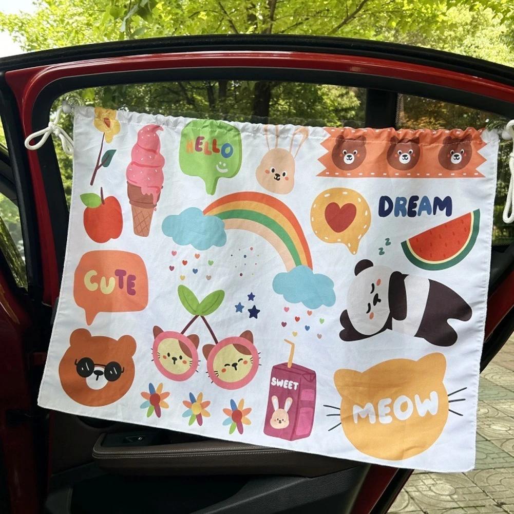 Zasłona z przyssawką w osłonie przeciwsłonecznej na okno samochodu Cartoon uniwersalna osłona przeciwsłoneczna na boczną szybę ochrona UV dla dzieci