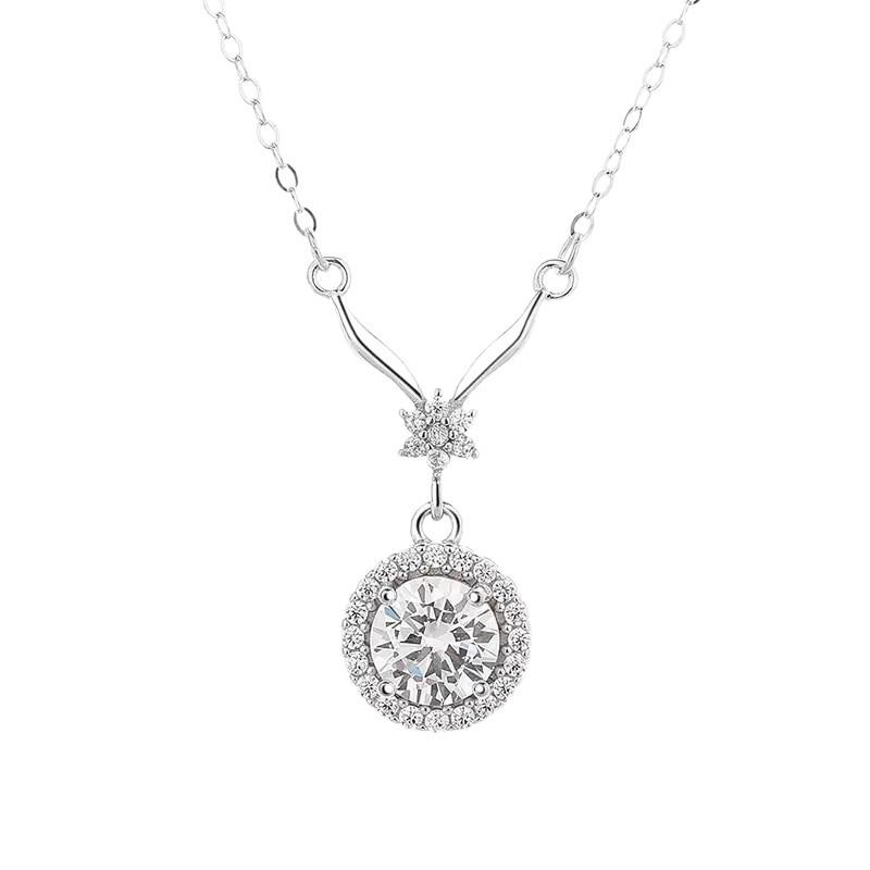 Moissanite S925 Sterling Silver Mermaid Tail Necklace - Elegant Clavicle Chain for Women