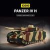 1:28 Vojenský Panzer IV H 5 figurek Stavebnice WW2 Armádní obrněný tank Mini cihlový modelový kit Hračka pro kluky Dárek pro dospělé Děti 1641 KS