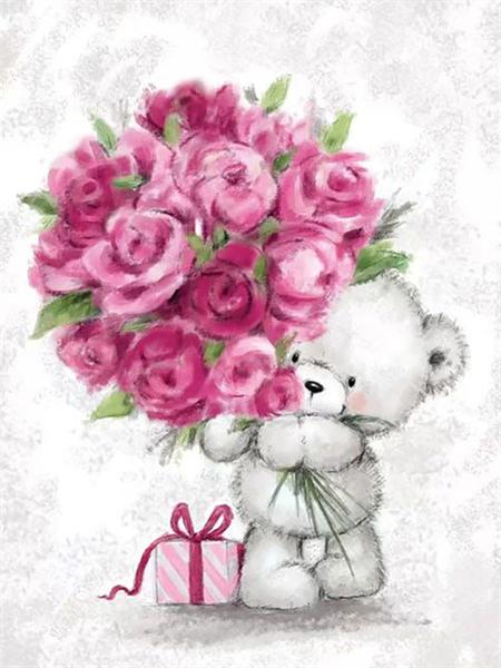 5D Diamond Painting New Arrivals Cartoon Bear Full Square/Round Embroidery Animal Flower Mosaic Home Decor Handmade Gift