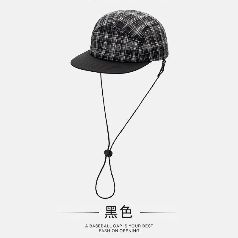 Quick-drying baseball cap retro mesh cap nylon windbreak rope light and breathable outdoor quick-drying flat-brimmed baseball cap