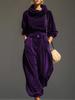 Women's Velvet Hooded Long Sleeve Casual Set with Foot-Cuff Pants (2026 New Fashion)