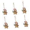 Christmas Wooden Gingerbread Man Pendant with Hanging Rope Xmas Tree Decor Ornament for Holiday Party Farmhouse Home Gifts