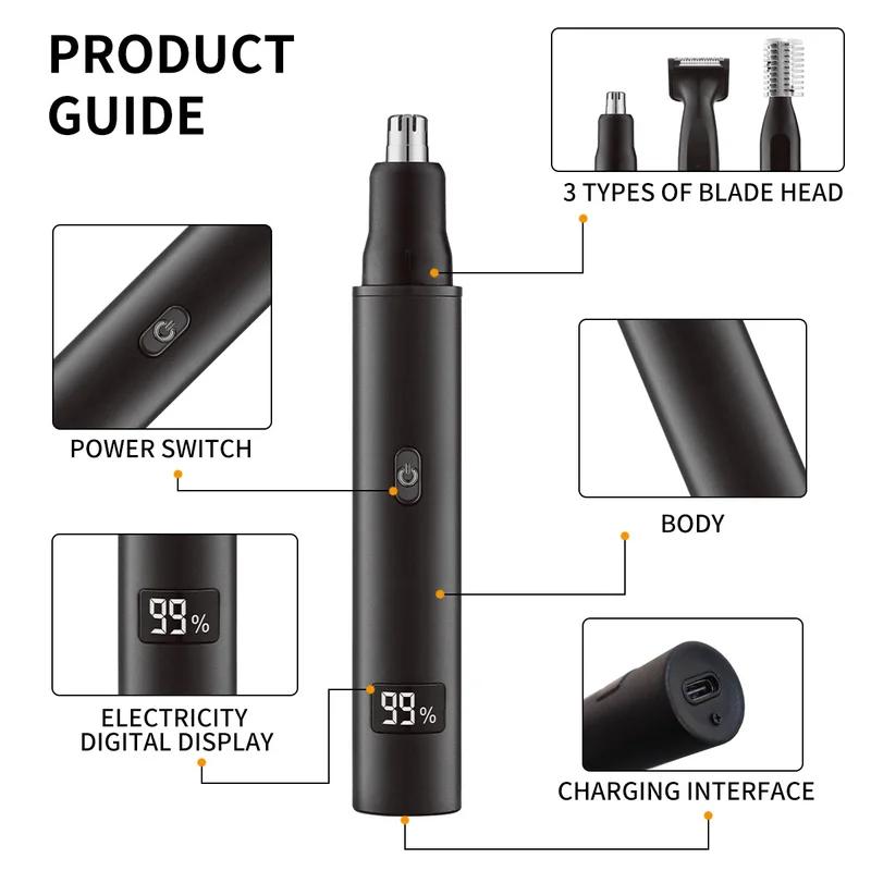 Xiaomi Rechargeable Painless Multifunctional Trimmer Nose Ear Eyebrow Beard Hair Shaver