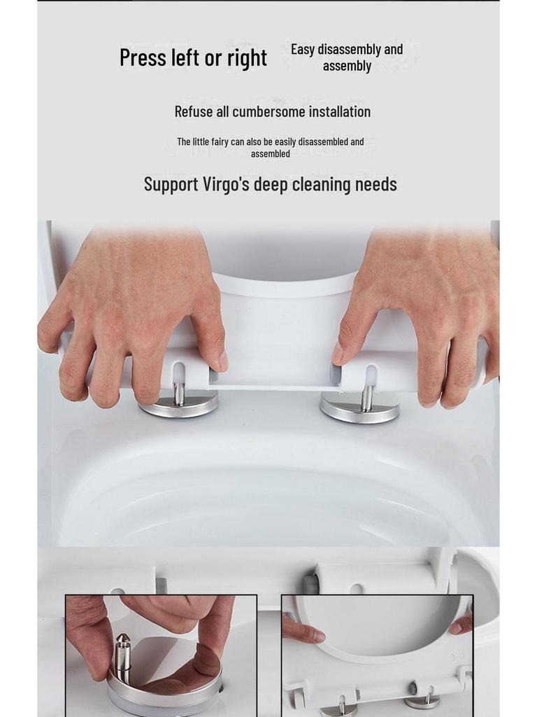 Sedile WC Universale Ispessito a Chiusura Lenta, Forma a U, Forma a V, Forma a O, Accessori per WC Domestici