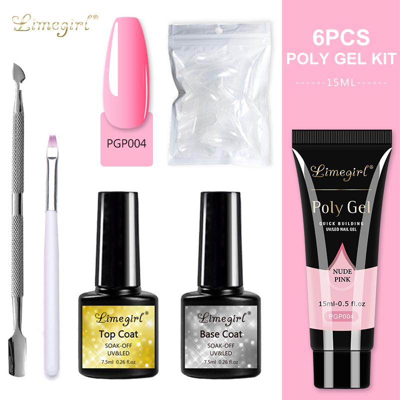 Nail Gel Set 6W LED Lamp For Manicure Set Quick Extension Nail Kit Gel Acrylic Building Polygels Set For Nails Design Tools Kit