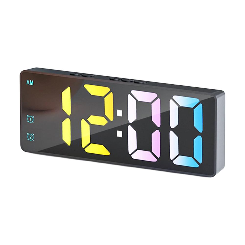 Temperature Display 16*6.15*2.55cm Voice-Controlled Clock Customizable Alarm Induction Activation Bedroom Accessory For Bedroom