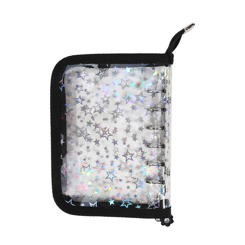 Laser Star Zipper Binder Collect Book Refill Organizer DIY Journal Dairy Transparent Kpop Idol Photo Album Kawaii Stationery