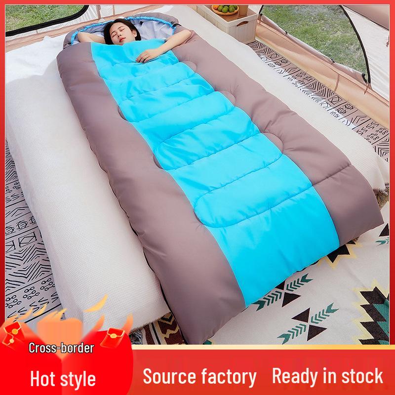 Outdoor Camping Portable Envelope Sleeping Bag - Dirt-Proof, Warm, Thick, Pure Cotton for Adults