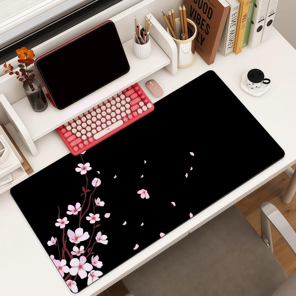 Cherry Blossoms In Japan Mouse Pad Square Office Gaming Desk Mat Waterproof Nonslip Rubber Decorative