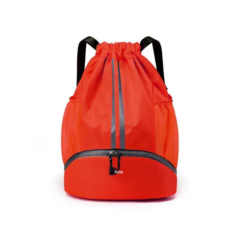 Waterproof No. 7 Basketball Bag with Shoe Compartment, Wet/Dry Separation, Drawstring Backpack for Students, Foldable Storage, Swim Bag