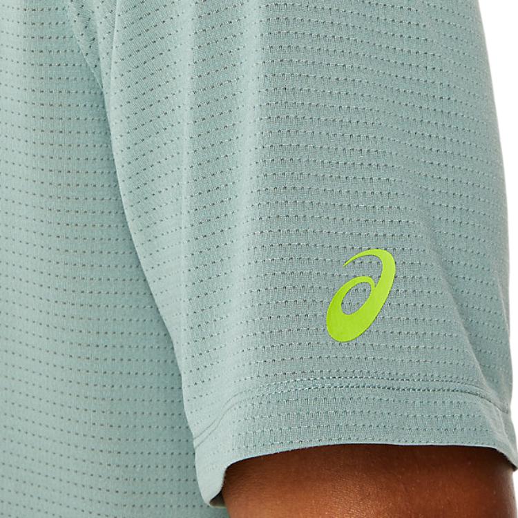 Asics Comfortable Moisture-Wicking Breathable Crew Neck Short Sleeve T-Shirt Men Tops Light-Gray-Green 2031D786-023