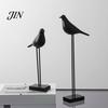 Handcrafted Resin Bird Sculptures Black & White Figurine, Minimalist Modern Art Sculpture for TV Contemporary Office Desktop Ornaments Cabinet