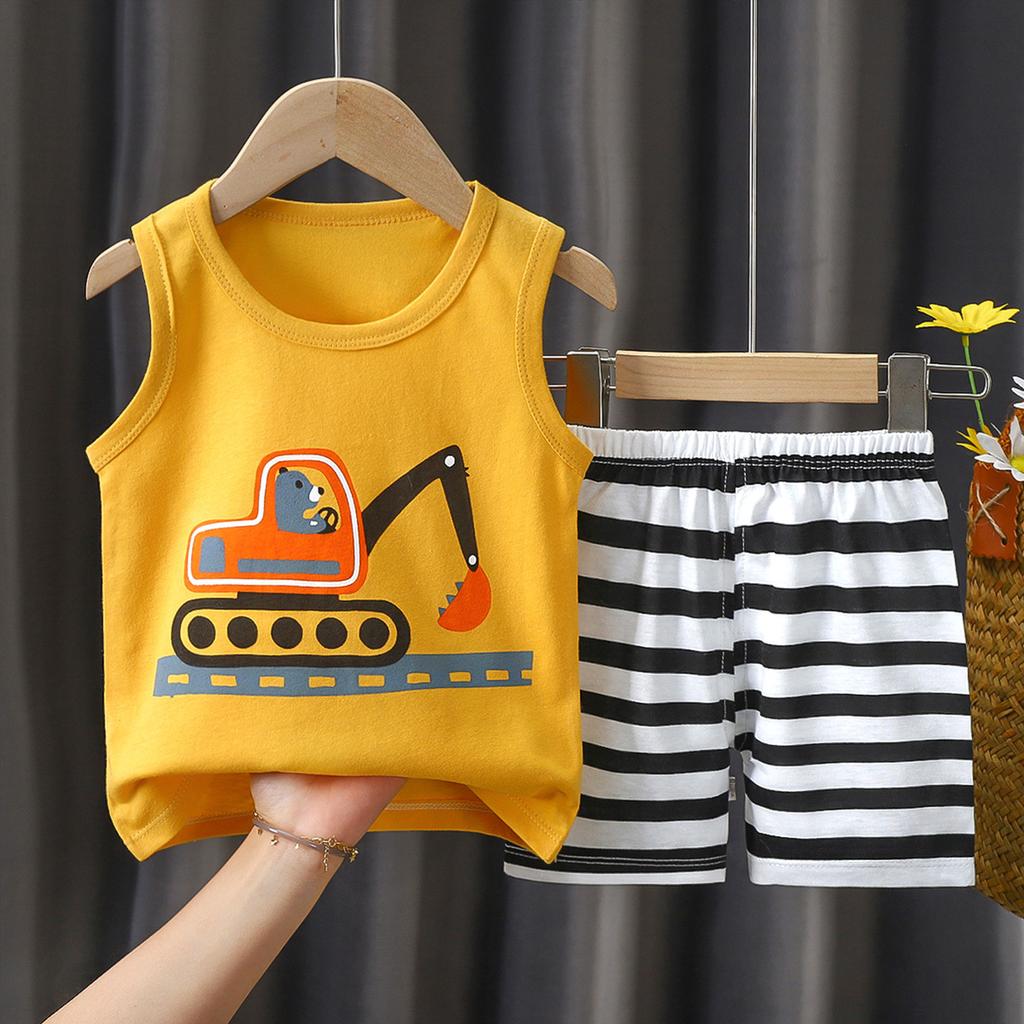 Children's Vest Set Boys' Shorts Summer Cotton New Baby Clothes Girls' Summer Clothes Summer Clothes Children's Clothes