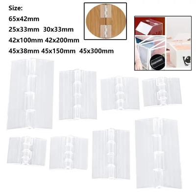 10pcs 25x33/30x33/45x38/65x42/42x100/42x200/45x150/45x300mm Plastic Folding Hinge Transparent Glass Hinge Durable Transparent Transparent Acrylic