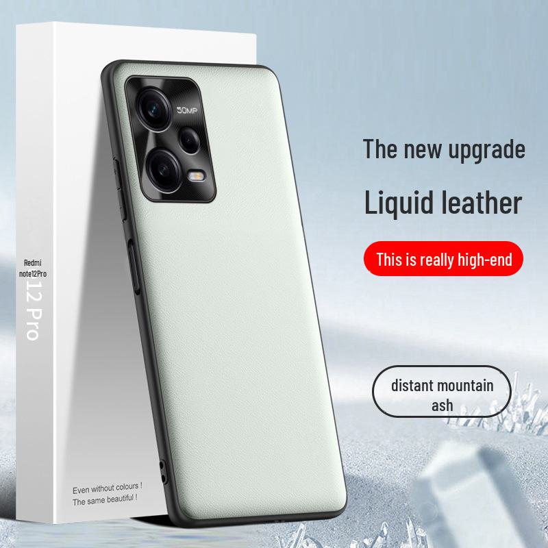 Redmi Note 12 Pro Liquid Leather Anti-Fall Protective Cover - One Piece Available for Shipping