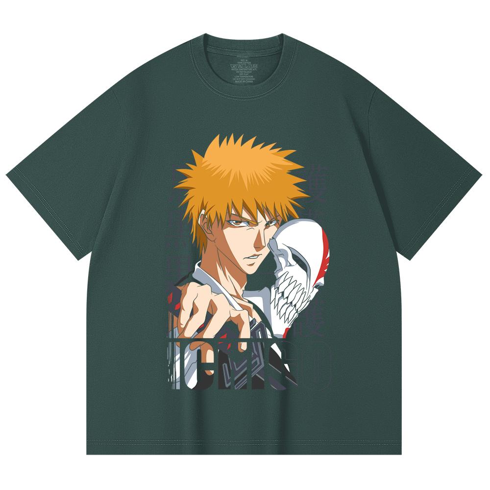 230 Gsm 100% Cotton Bleach V5 Ichigo Print Unisex Heavy Cotton T Shirt