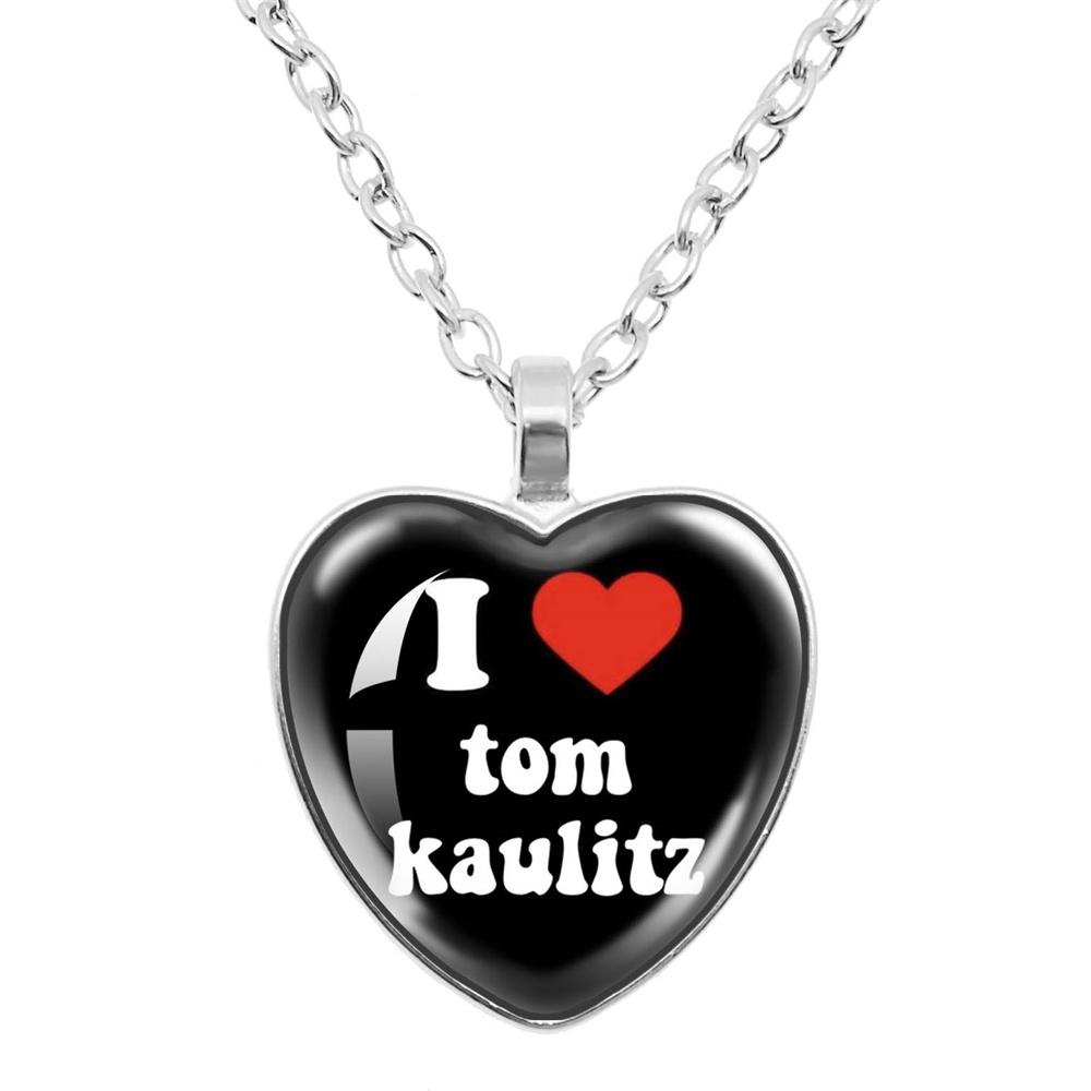 Tokio Hotel Anhänger Halskette Rockband Bill Kaulitz Musik Sänger Bild Glas Herzform Halskette Schmuck Charme Fans Geschenk