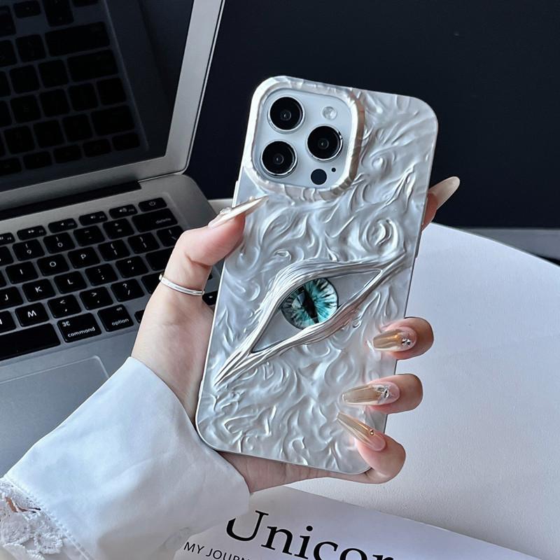 Applicable To IPhone17 Demon Eye Three dimensional Mobile Case Apple 16proMax Frosted Wrinkle 15 Protection Case