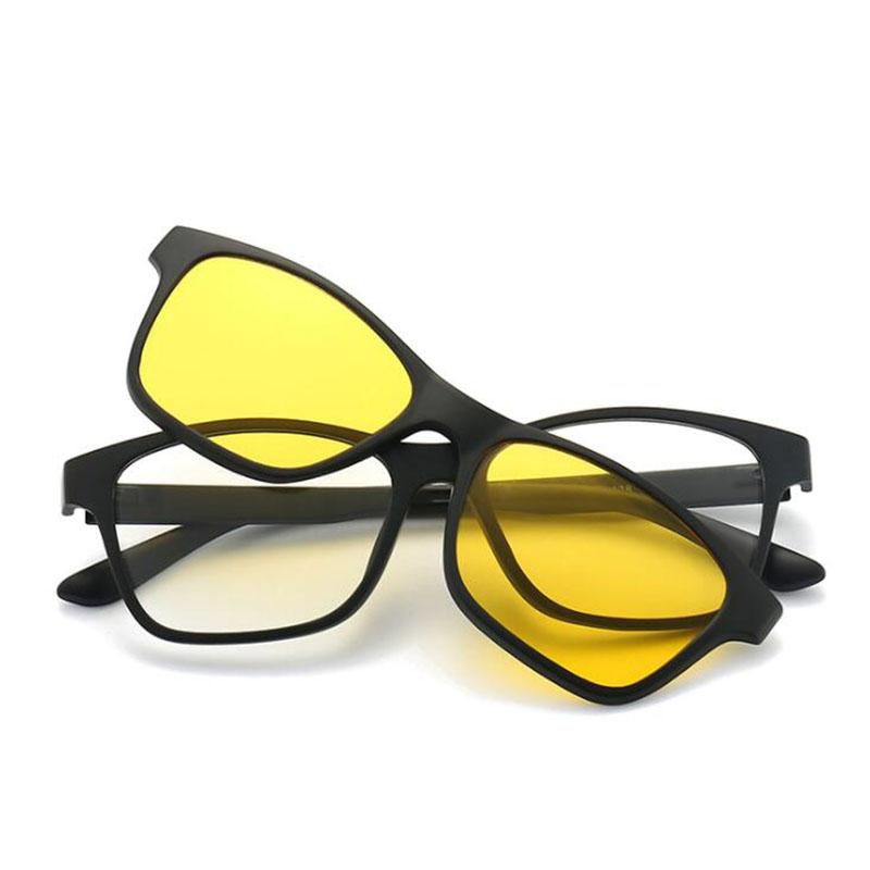 2246 Magnet Clip Square Frame Myopia Eyeglasses 0 -0.5 -1.0 -2.0 To -6.0 Hyperopia Sunglasses +0.5 +1.0 +2.0 To +6