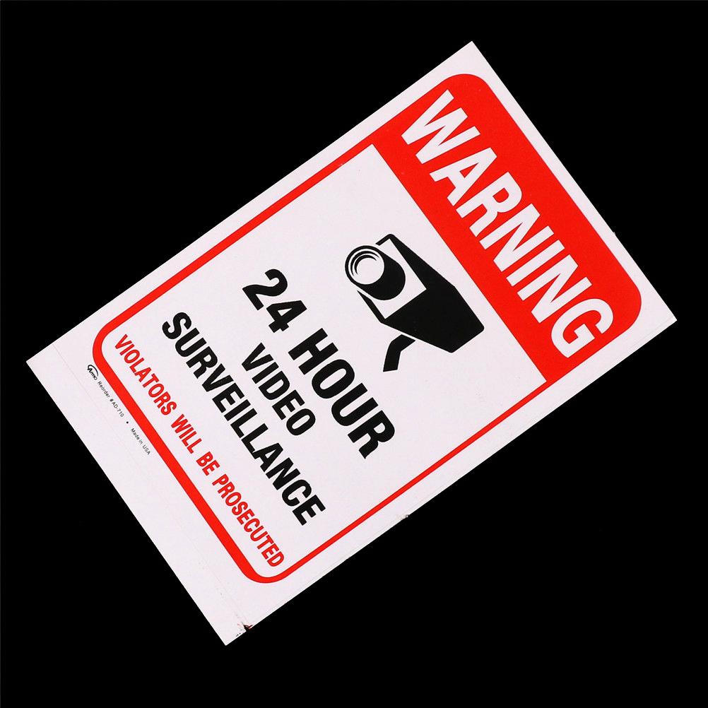 5pcs 24H Video Camera System Security Warning Sign Sticker Creative Sticker