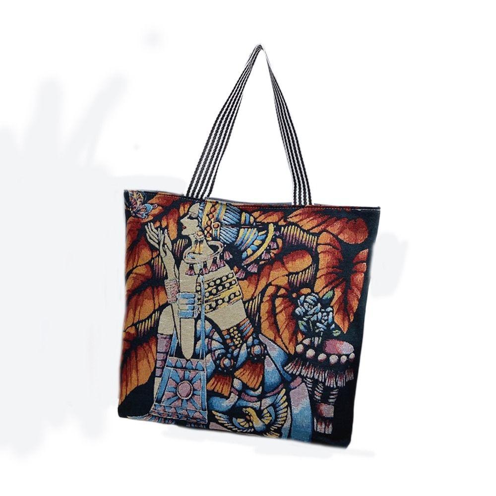 

Bag Storage Bag Shopping Bag Flower Painted Tote Bag Women Art Handbag Shoulder Bag Canvas Bag C