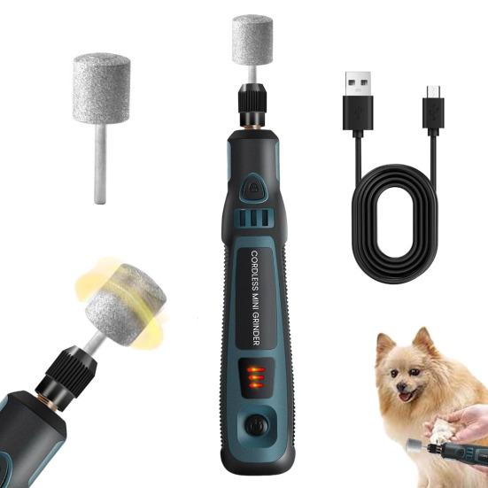 Electric Pet Nail Grinder USB Rechargeable Pets Nail Trimmer with 3 Speeds Silent Paws Grooming Tool for Small Large Cats Dogs