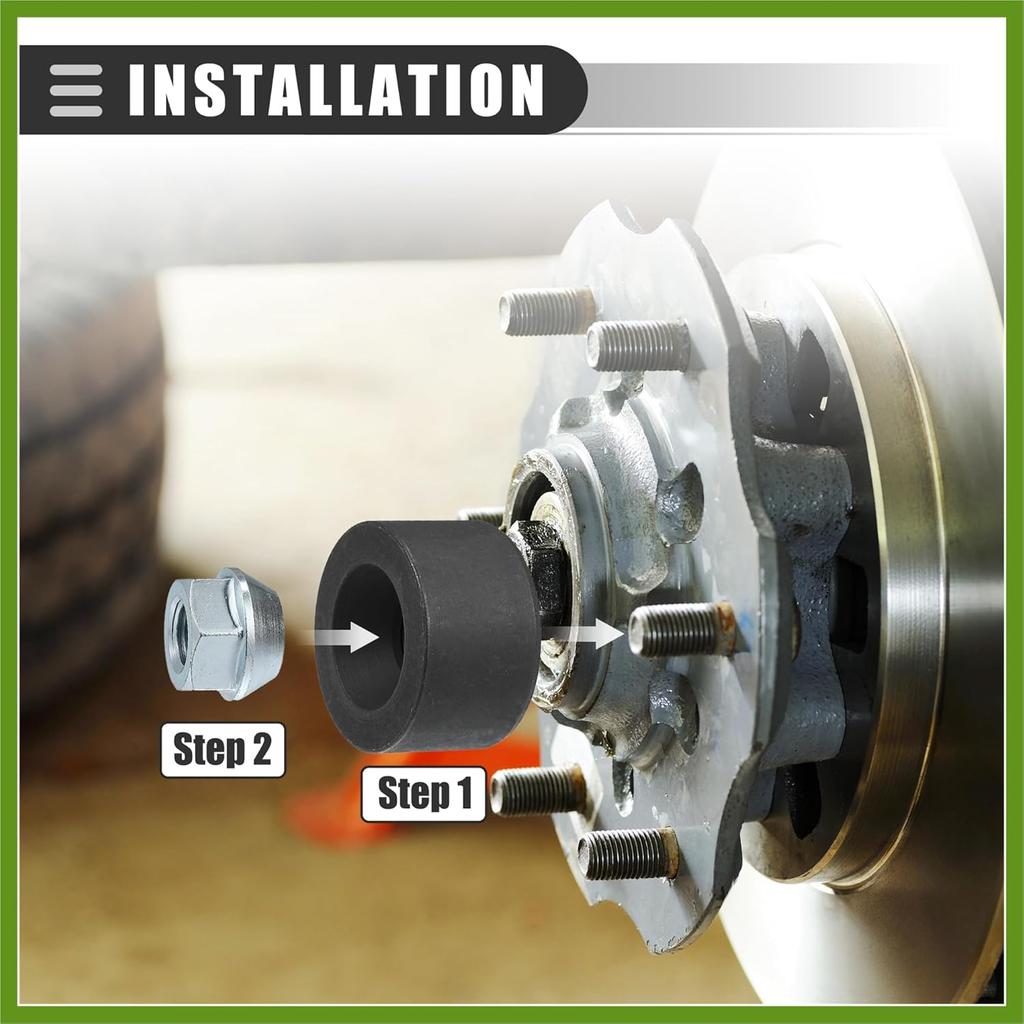 Universal Wheel Stud Installer Tool, Wheel Bolt Installer, M12x1.25 M12x1.5 M14x1.5, Iron, with 3/4" Hex Wheel Lug Nuts, Silver Tone, 1 Set Replace