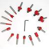 zmart Tungsten Carbide Router Bit Set of 15, 6.35mm Shank, Wood Case, Milling Cutter, Carbide