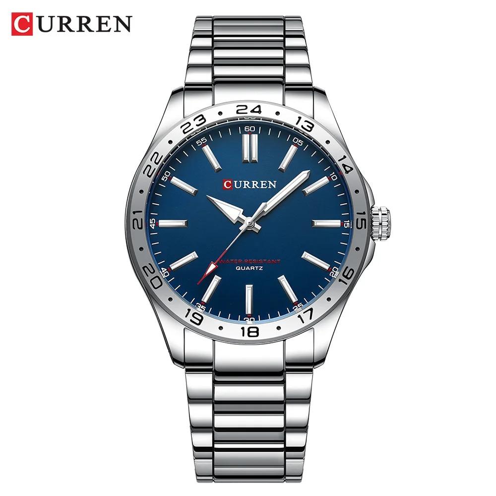 CURREN 8452 Casual Sport Simple Business Men's Watches Stainless Steel Band Wristwatch Quartz Clock with Luminous Pointers