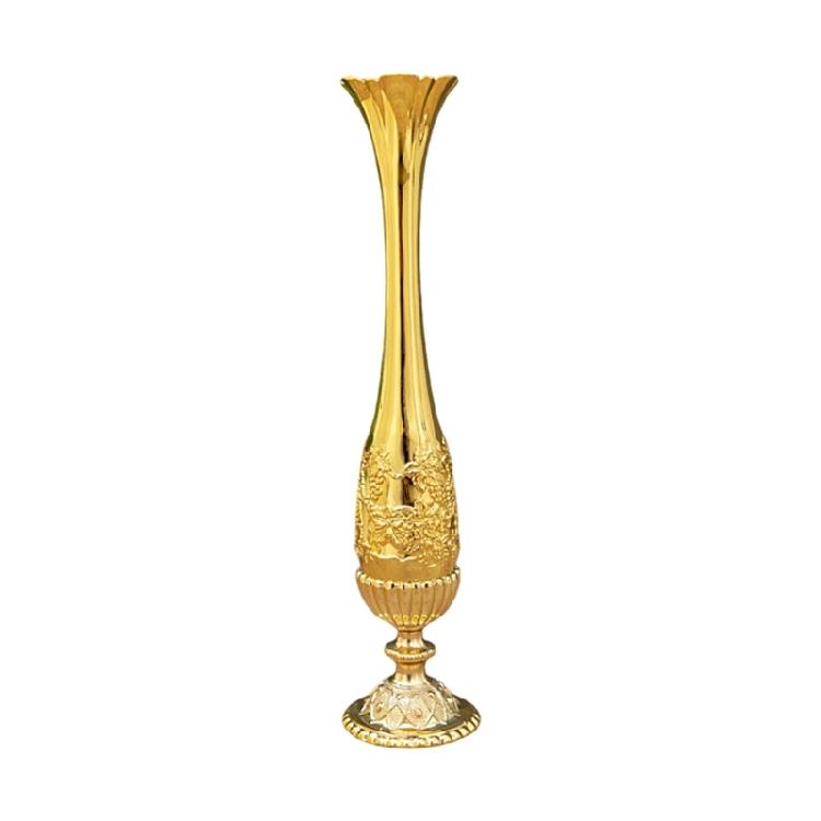 Elegant Engraved Metal Vases Narrow Neck Bud Vases For Flower Arrangements And Living Room Room Styling Wedding Gift