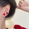 New Model Without Ear Holes. Versatile and Luxurious Red Pearl Ear Clips with Strong Magnets. Pearl Earrings.