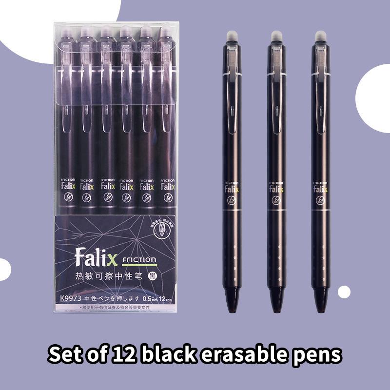 Hot Sale Press Type Thermal Erasable Pens - 0.5mm Smooth Writing Gel Pens for School and Work
