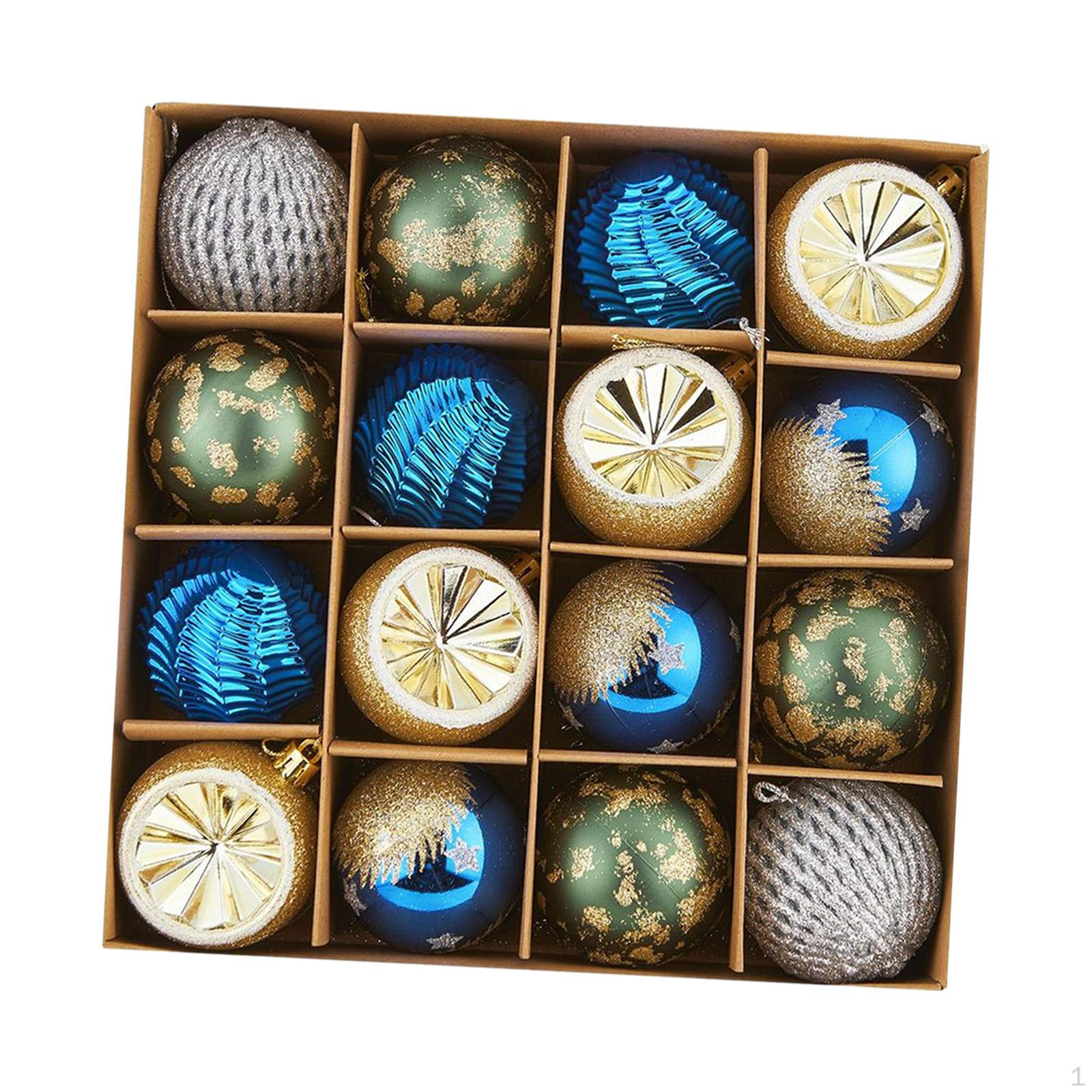 

16 Count Christmas Baubles Set for Tree Decoration And Celebrations Blue and Green
