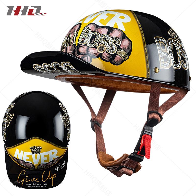 Motorcycle Helmet Half Helmet Summer Men's and Women's Vintage Harley Electric Motor Car Baseball Cap and Helmet
