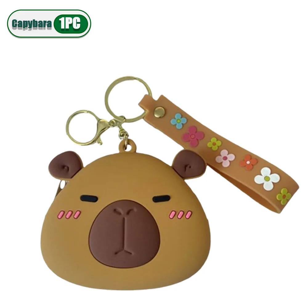 1-20PCS Creative Capybara Coin Purse Keychain Cute Water Dolphin Key Bag Student Card Bag Pendant Children's Gift Pendant