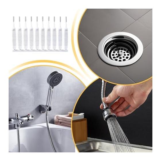 Shower Head Cleaning Brush Set | Set of 10 Anti-clogging Tools - Crevice Cleaning Brush Cleaning Detail Cleaning Care - Home Bathroom Shower Head