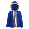 Kids Boys Girls Boxing Costume Halloween Cosplay Cloak Open Front Metallic Trim Letter Printed Back Hooded Boxer Robe