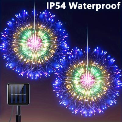 Solar Firework Lights, Hanging Starburst Lights Solar Operated, 200 LEDs Copper Wire Hanging Dandelion Lights,Stars Fairy Ceiling Decorations