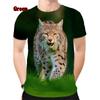 Men Woman Spring/Summer Printed 3D Animal Lynx Harajuku Streetwear Short Sleeve Unisex Hip Hop T-shirt XS-5XL