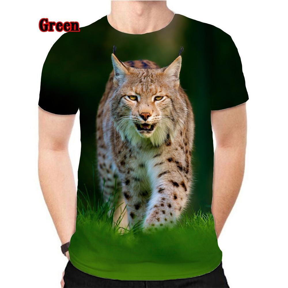 men woman Spring/Summer Printed 3D Animal Lynx Harajuku Streetwear Short Sleeve Unisex Hip Hop T-shirt XS-5XL