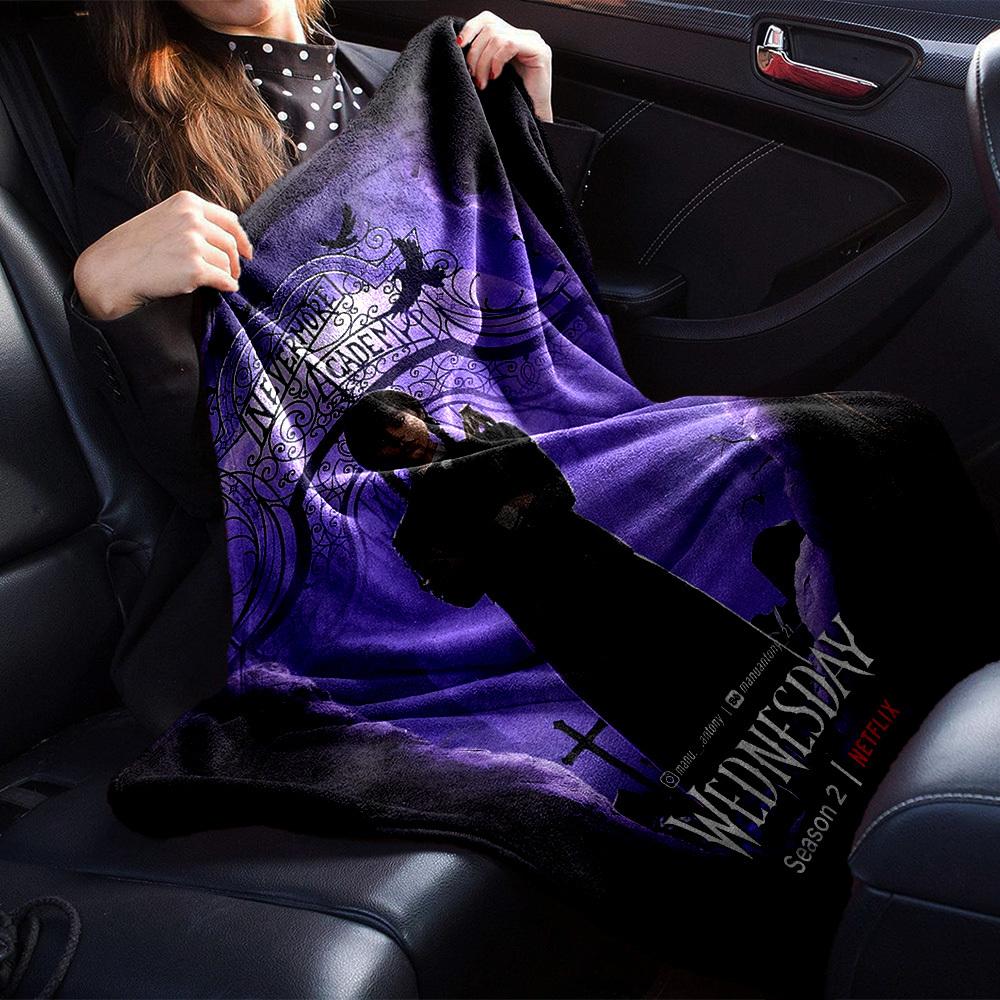 1 pezzo Accademia Nevermore Mercoledì Morbido Flanella Tutte le Stagioni Coperta per Casa, Ufficio, Uso EsternoComfort Resistente 100579