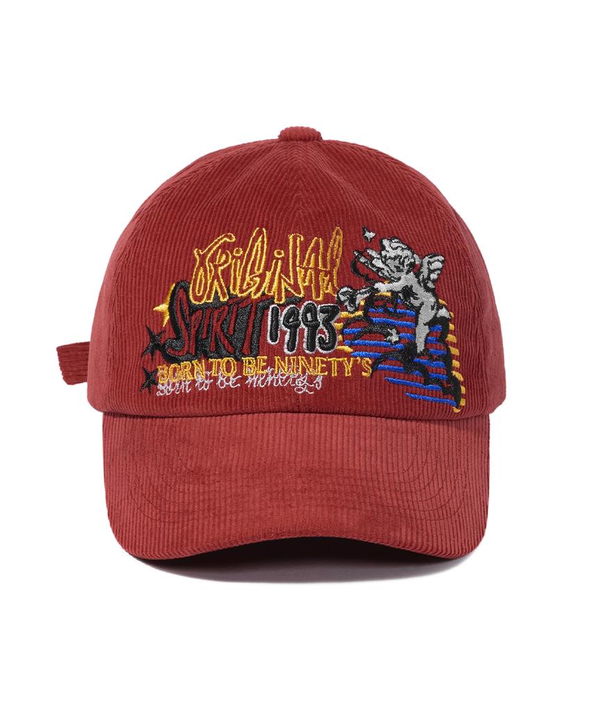 1993STUDIO Angel Corduroy Ball Cap_Brick