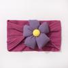 New solid color jacquard children's headband, cute five-petaled flower baby headscarf, thin soft baby hair accessories